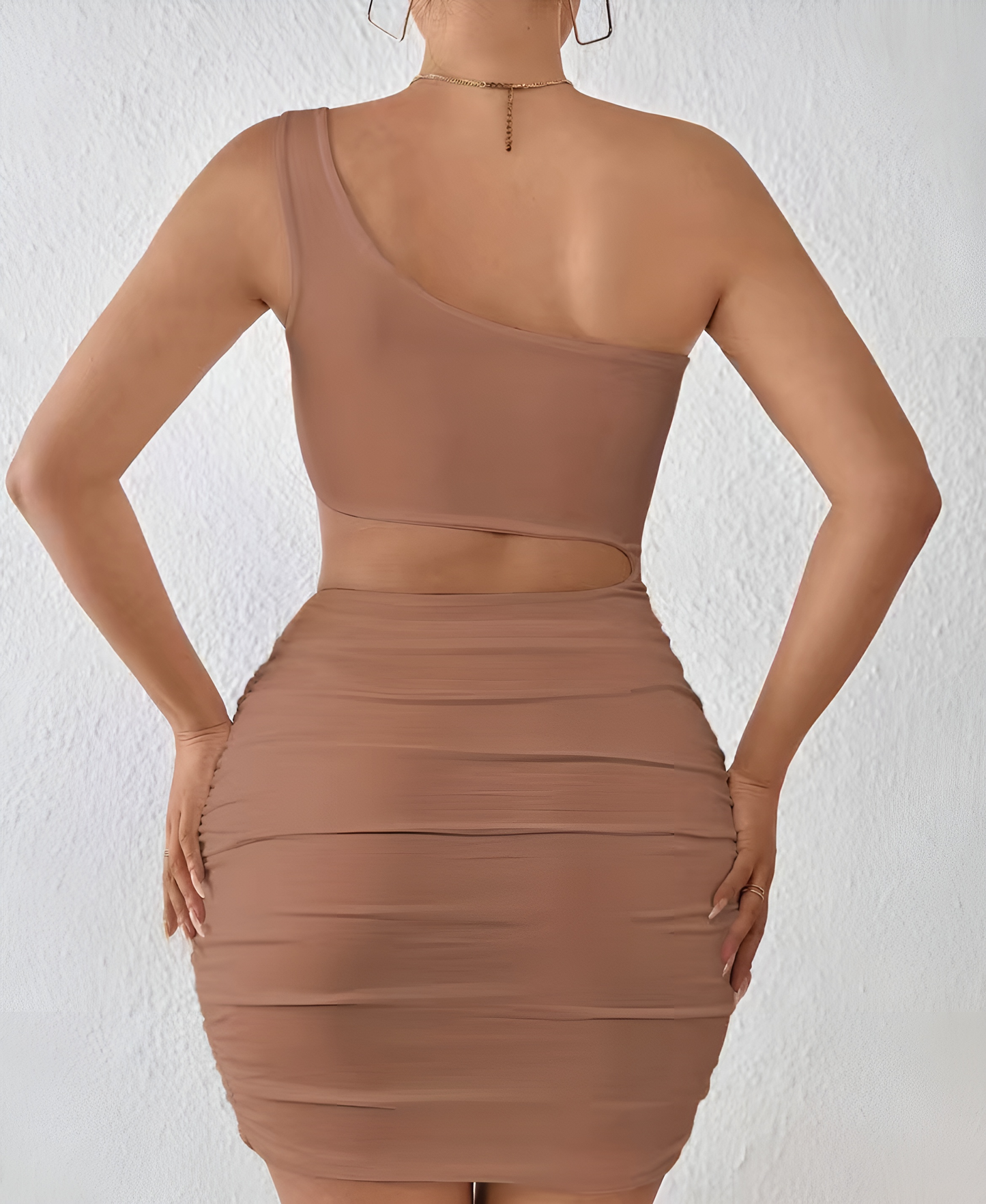 BROWN CUTOUT DRESS