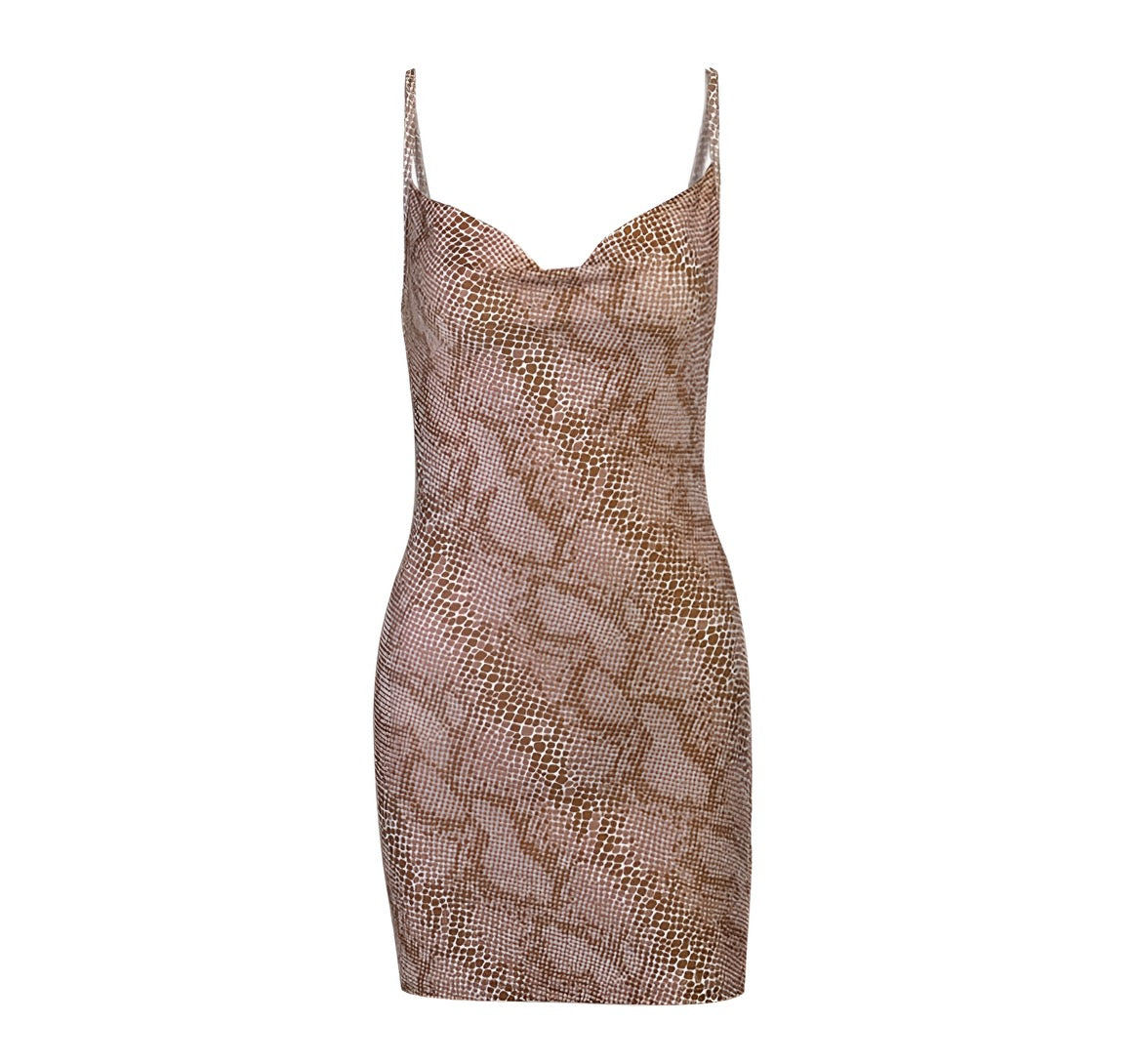 NUDE SNAKESKIN DRESS